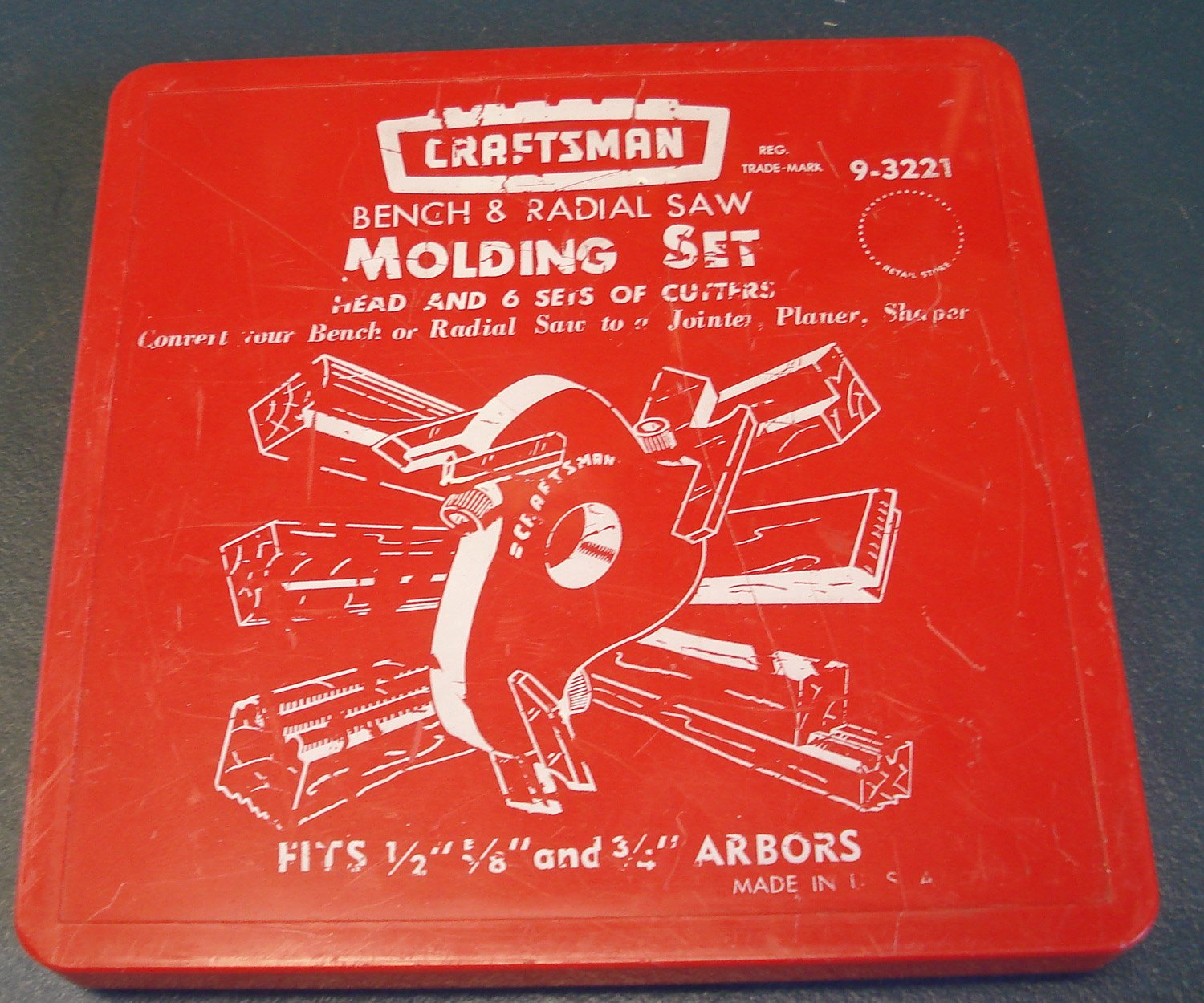 Craftsman 93221 Table & Radial Arm Saw Molding Cutter Set Made in USA